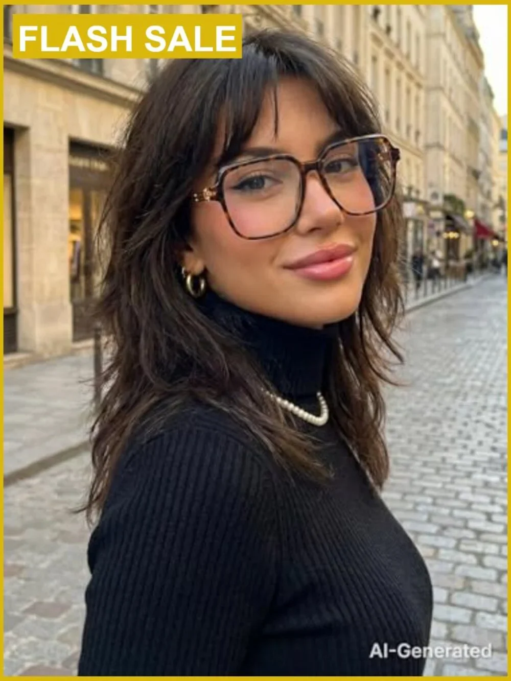 Oversized Blue Light Blocking Glasses Square TR90 Frame Metal Temple